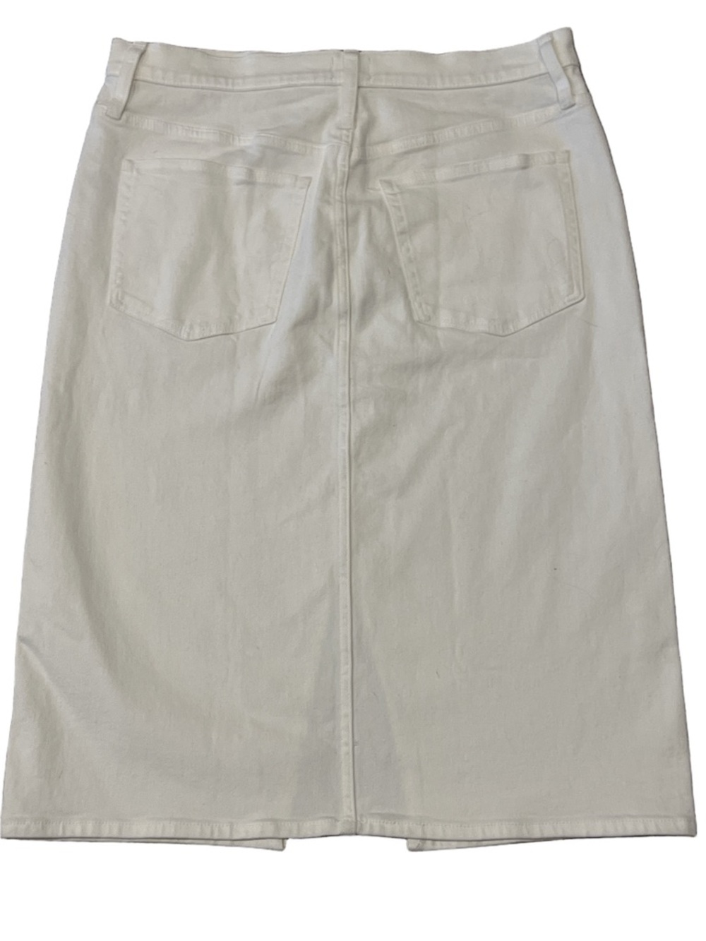 J Crew White Midi Jean Pencil Skirt with Front Slit- NWT - Picture 4 of 7